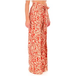 Pantaloni con fantasia floreale e coulisse