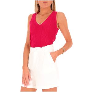 Top in lurex con scollatura a V