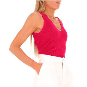 Top in lurex con scollatura a V