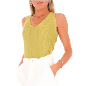Top in lurex con scollatura a V