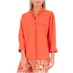 Orange cotton shirt with buttons