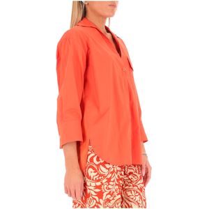 Orange cotton shirt with buttons