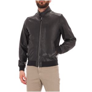 Friz Jacket in Grey Leather with Zip