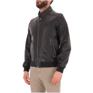 Friz Jacket in Grey Leather with Zip