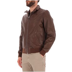 Giacca di pelle Chel con zip