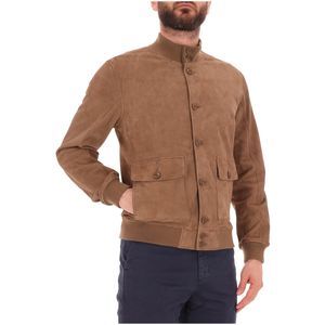 Giacca Walt in pelle scamosciata beige