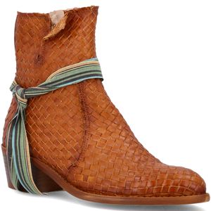 Braided Leather Ankle Boot