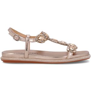 Sandalo flat con pietre gioiello