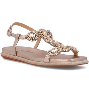 Sandalo flat con pietre gioiello