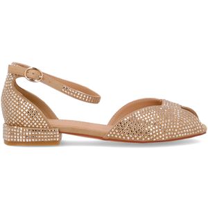 Sandalo open-toe con strass luccicanti