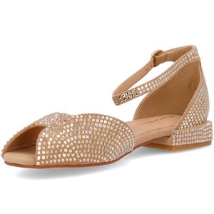 Sandalo open-toe con strass luccicanti