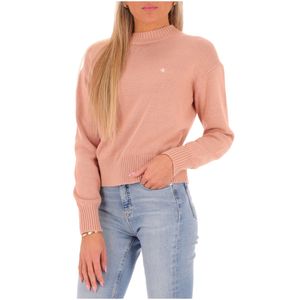 Cotton sweater with logo embroidery
