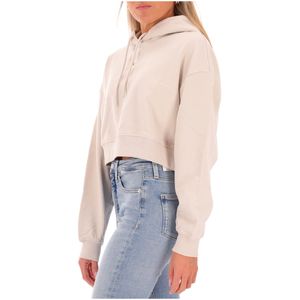 Felpa con cappuccio in cotone Boxy beige