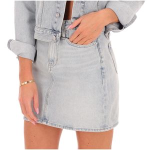 Minigonna in denim chiaro slavato