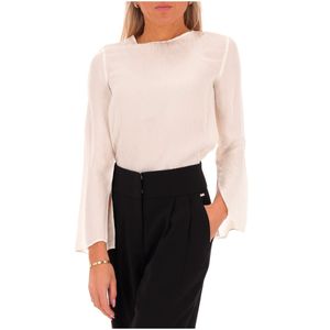 Blusa bianca con logo all over
