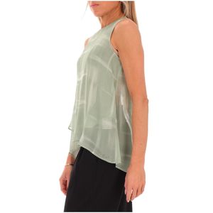 Top verde con zip sul retro