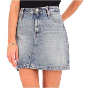 Blue Cotton Denim Mini Skirt
