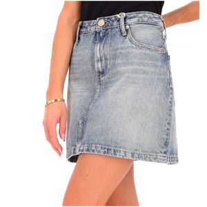 Blue Cotton Denim Mini Skirt