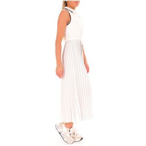 Long polo dress with pleated skirt