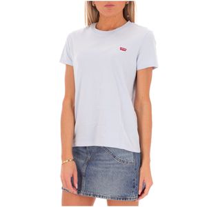 Light blue crew neck T-shirt with logo