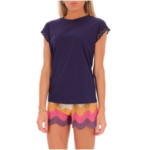 T-shirt con ricamo sulle maniche