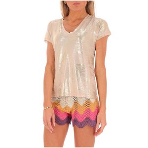 Gold V-neck T-shirt