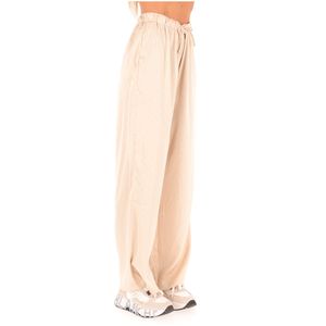 Pantalone in raso con strass all over