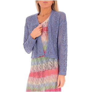 Cardigan corto in pizzo macramé