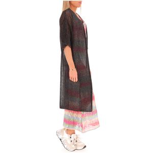 Open cardigan in lurex and viscose blend