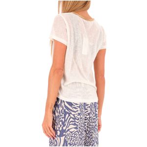 T-shirt bianca con scollatura dorata