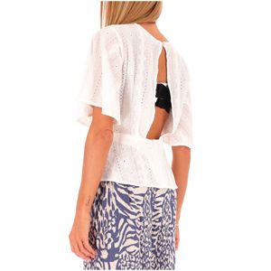 T-shirt bianca con spacco sul retro