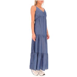 Blue dress with drawstring at the back