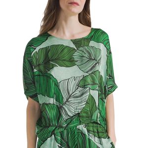 Floral blouse in viscose satin