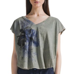 Marbled Jersey V-Neck T-Shirt
