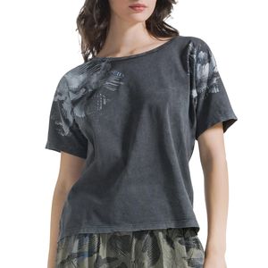 T-Shirt effetto marmorizzato stampata