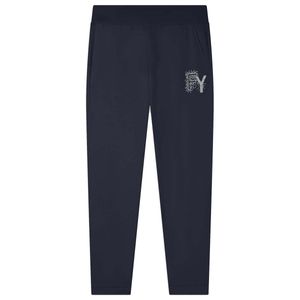 Pantaloni con risvolto e dettagli in strass