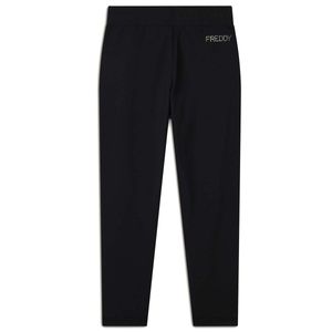 Pantaloni con risvolto e dettagli in strass