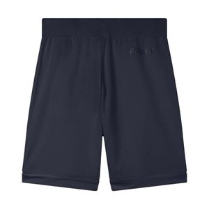 Shorts with cuff and rhinestone logo
