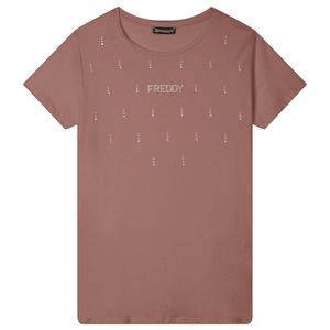 Cotton T-shirt with rhinestones