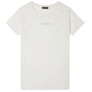 Cotton T-shirt with rhinestones