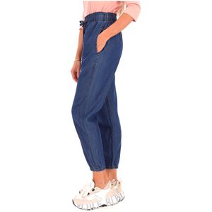 Pantalone denim con vita elasticizzata