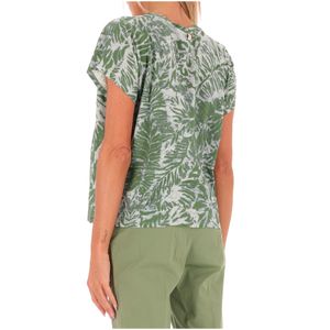 T-shirt in cotone con fantasia all over