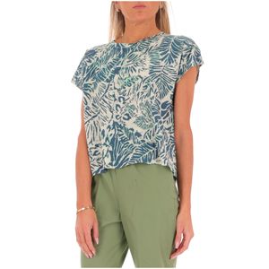 T-shirt in cotone con fantasia all over
