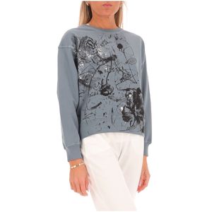 Felpa in cotone con fantasia