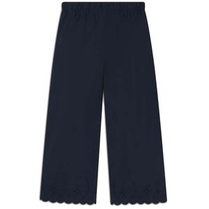 Pantaloni blu con ricami sul fondo