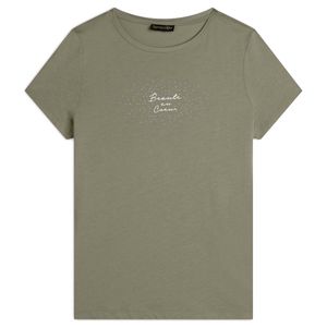T-shirt in cotone con scritta sul petto
