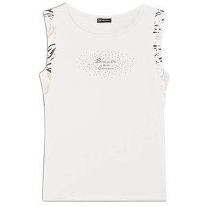T-shirt smanicata con dettaglio animalier
