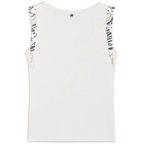 T-shirt smanicata con dettaglio animalier