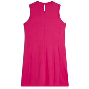 Vestito viola con dettagli floreali