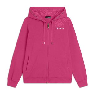 Felpa con zip e dettagli floreali